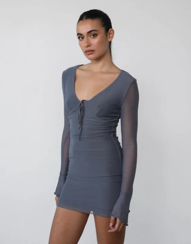 Zarah Long Sleeve Mini Dress (Charcoal) sold by Charcoal Clothing