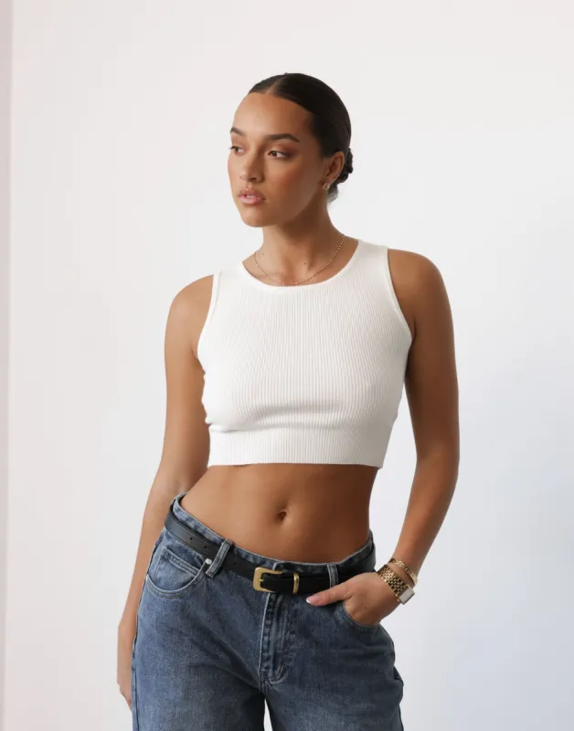 Kleine Knit Top (White) sold by Charcoal Clothing