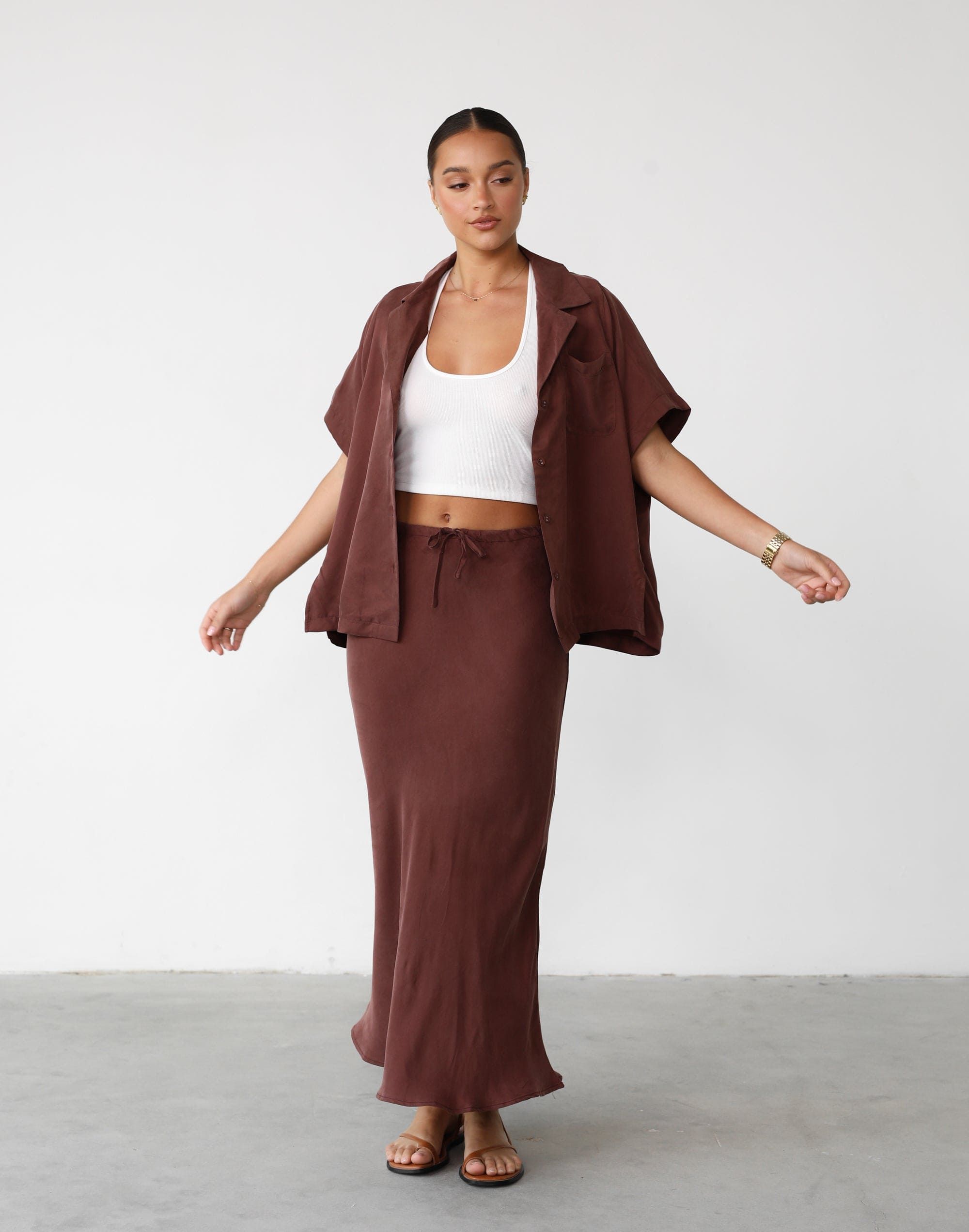 Amalie Maxi Skirt (Chestnut) sold by Charcoal Clothing product image thumbnail 5