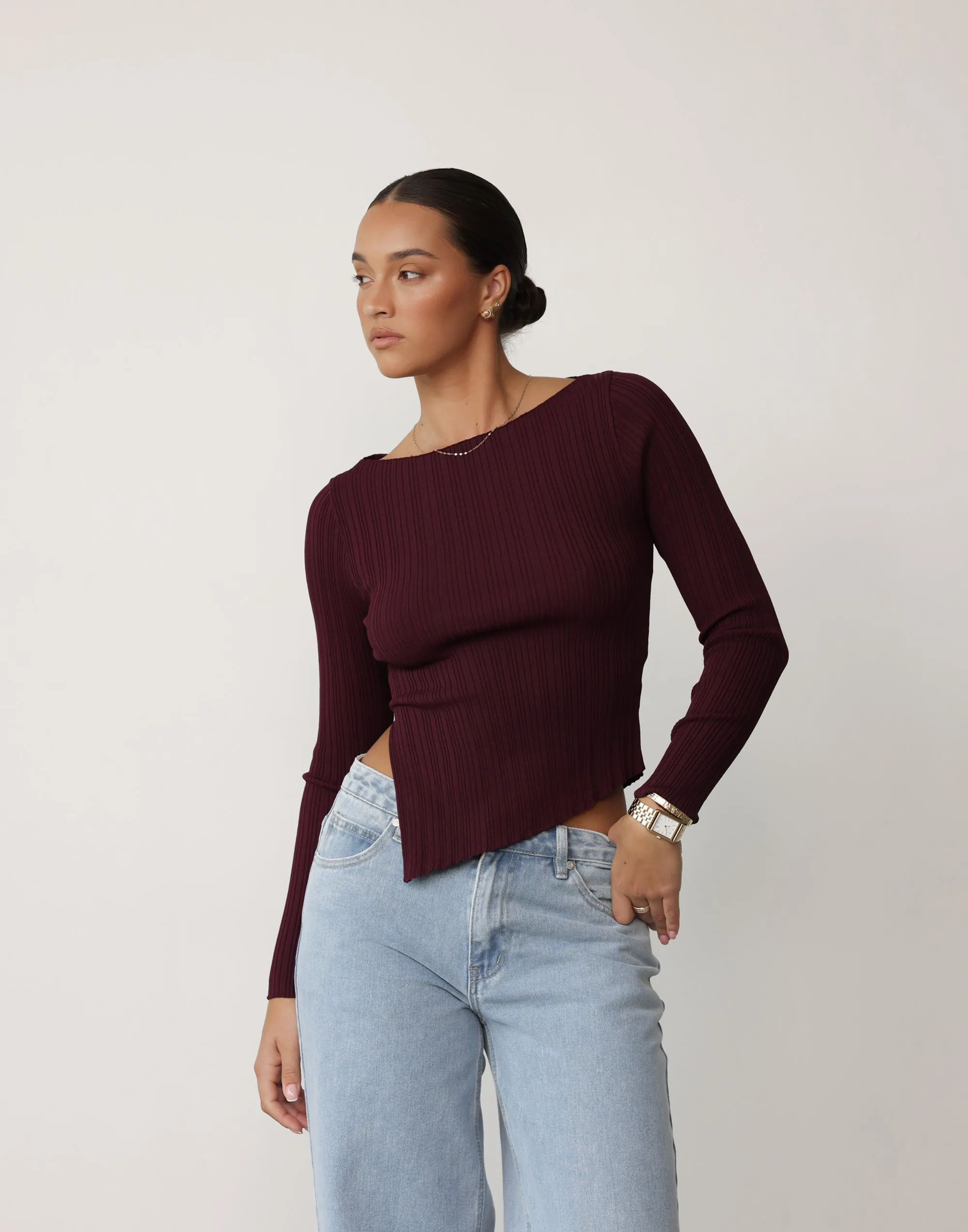Kienna Long Sleeve Top (Plum) sold by Charcoal Clothing product image thumbnail 4