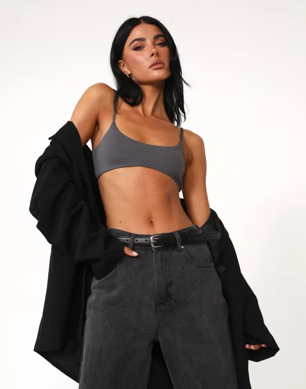 Stamina Crop Top (Slate) sold by Charcoal Clothing