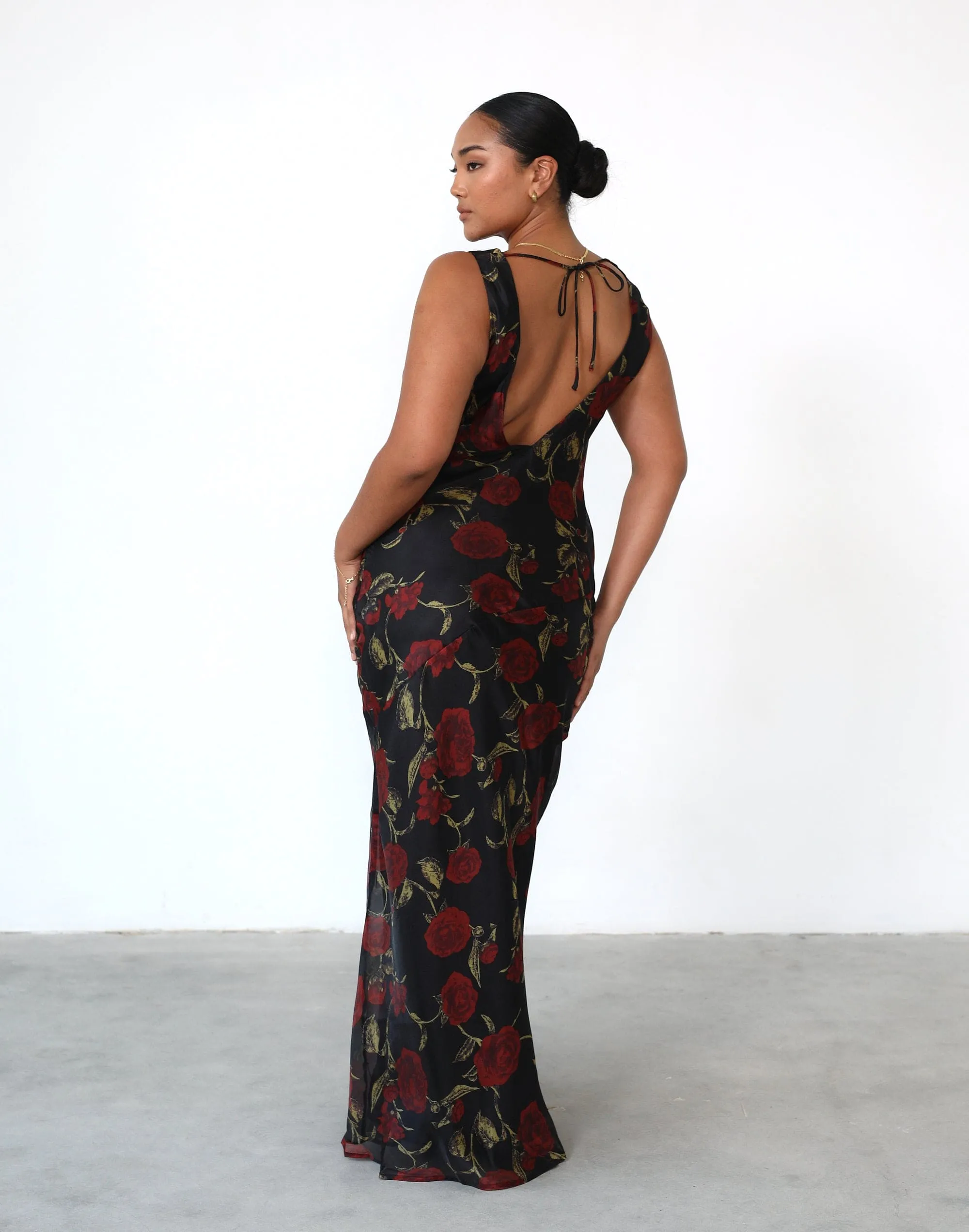 Imogen Maxi Dress (Black Floral) sold by Charcoal Clothing