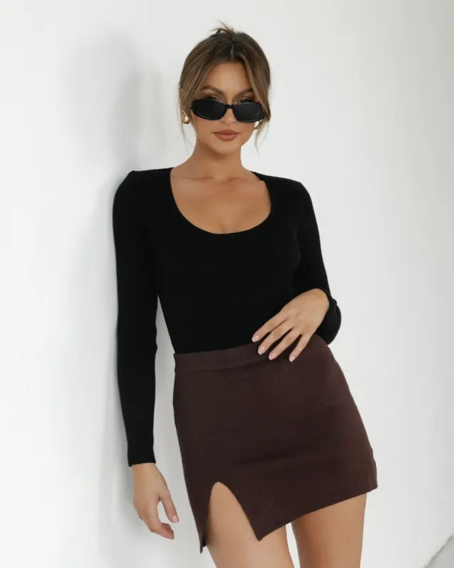 Escape to Rome Mini Skirt (Brown) sold by Charcoal Clothing