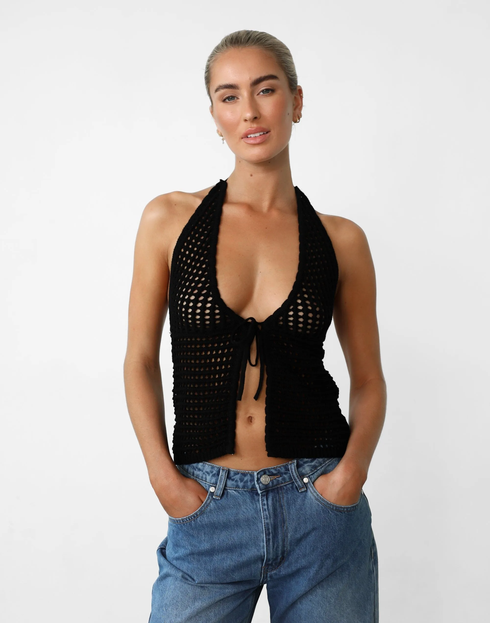 Wild Soul Crochet Top (Black) sold by Charcoal Clothing