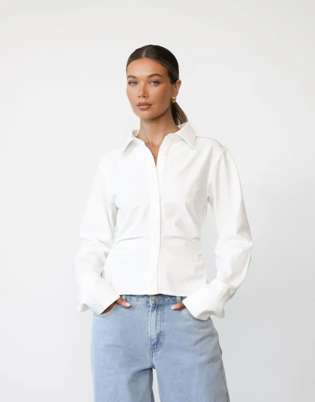 Elvie Top (White) sold by Charcoal Clothing