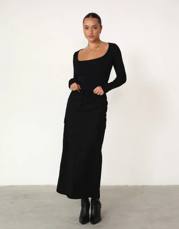 Ali Long Sleeve Top (Black) sold by Charcoal Clothing