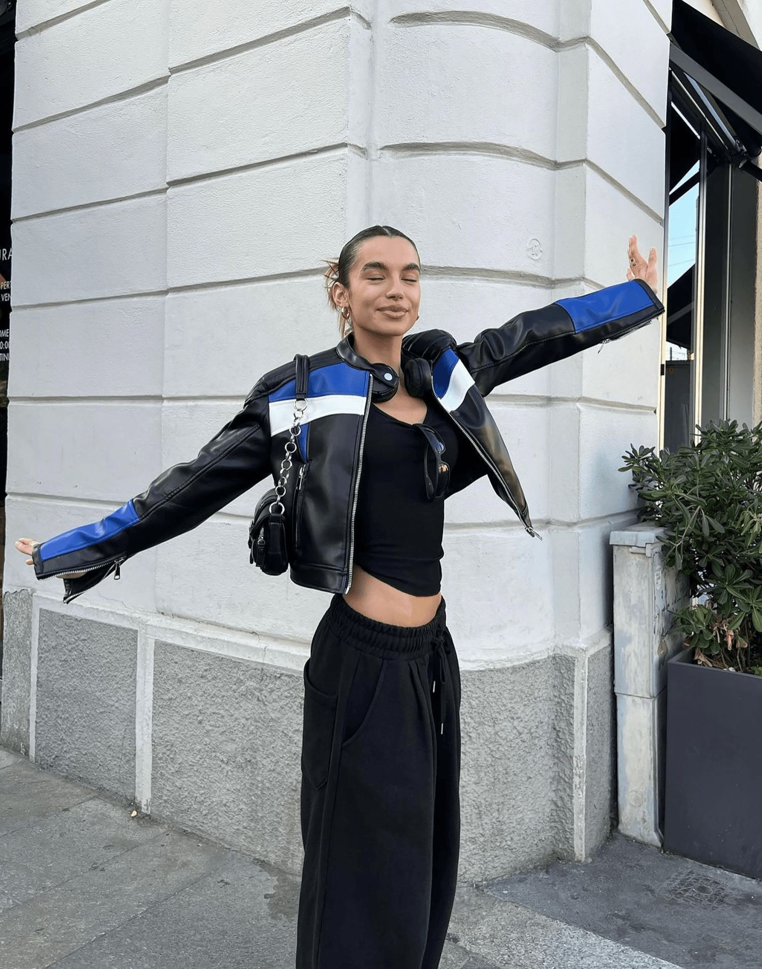 Nueve Biker Jacket (Black/ Blue) - By Lioness sold by Charcoal Clothing product image thumbnail 3