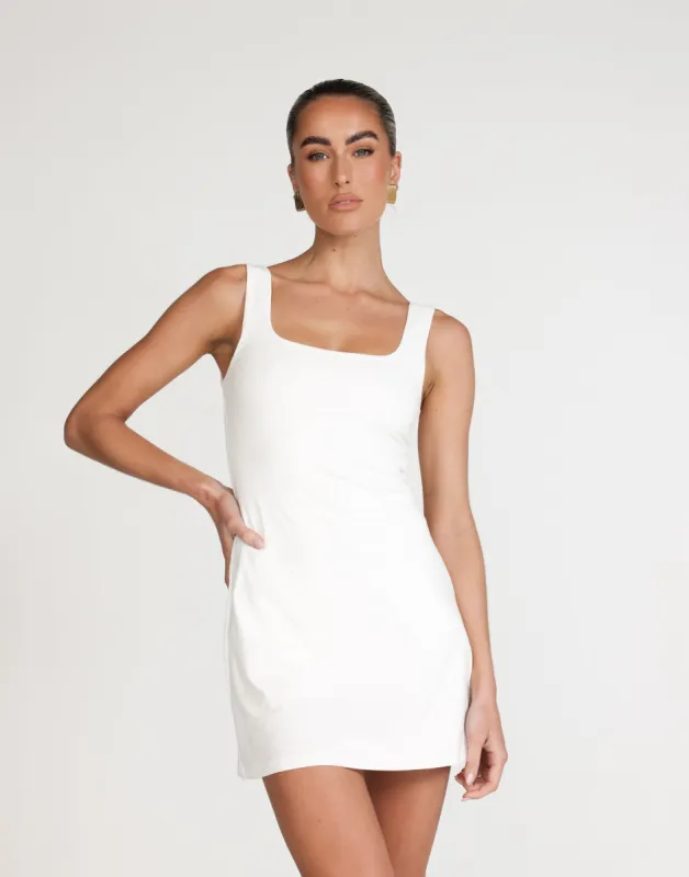 Yoko Skort Mini Dress (White) sold by Charcoal Clothing