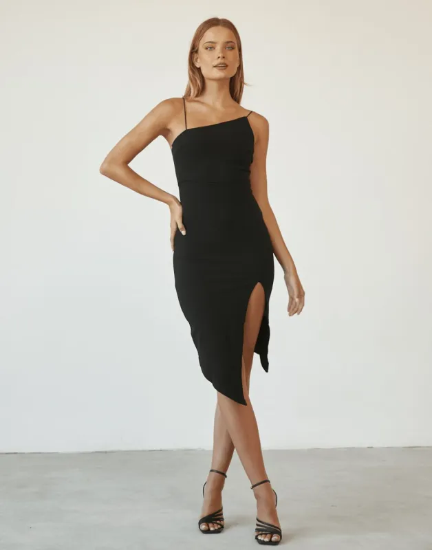 Caitlyn Midi Dress (Black) sold by Charcoal Clothing