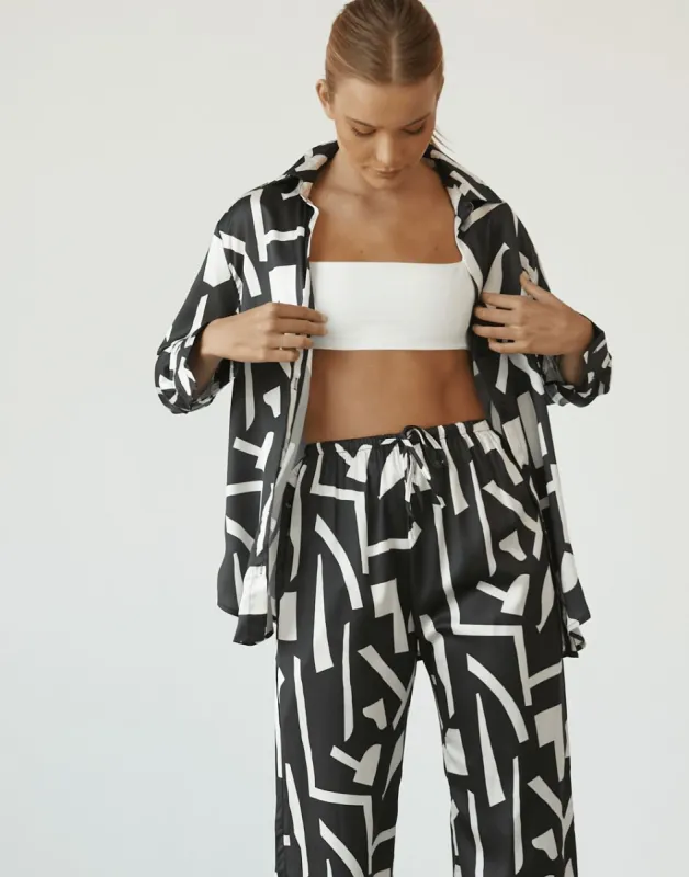 Brady Long Sleeve Top (Black/White) sold by Charcoal Clothing