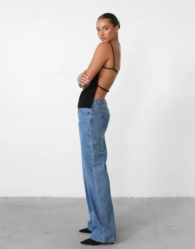 Camille Backless Top (Onyx) - By Lioness sold by Charcoal Clothing
