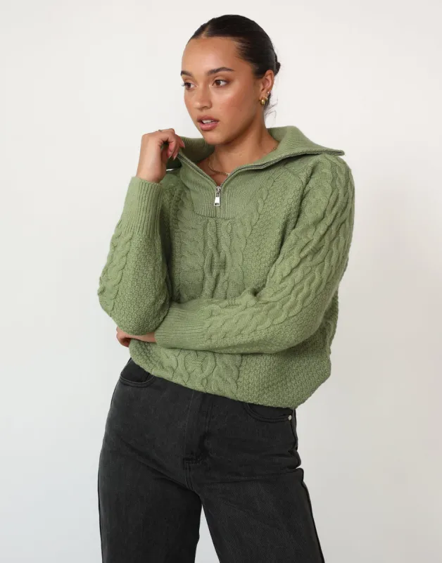 Charlene Jumper (Khaki) sold by Charcoal Clothing