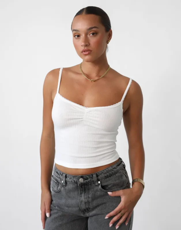 Meena Cami Top (White) sold by Charcoal Clothing