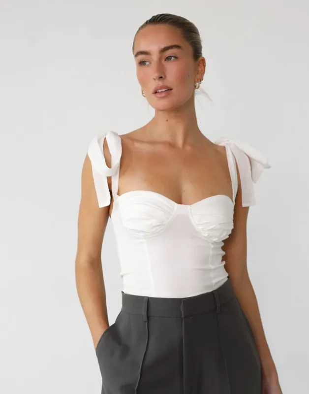 Lorene Crop Top (White) sold by Charcoal Clothing