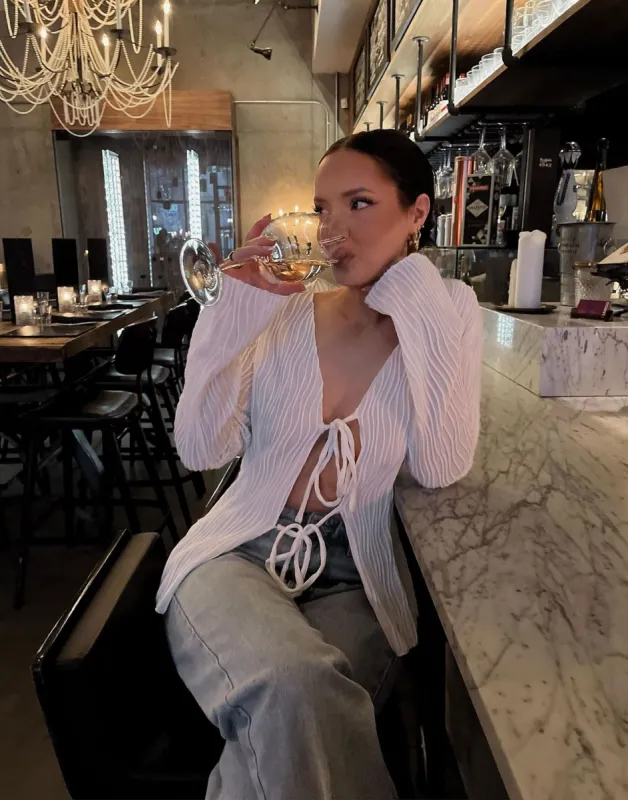 Lylah Shirt (White Textured) sold by Charcoal Clothing