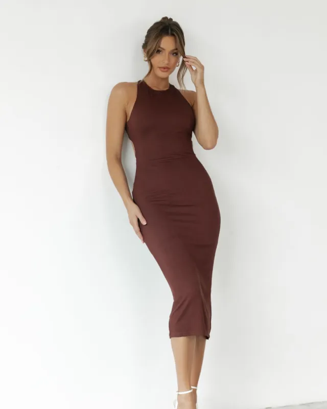 Athenia Maxi Dress (Brown) sold by Charcoal Clothing