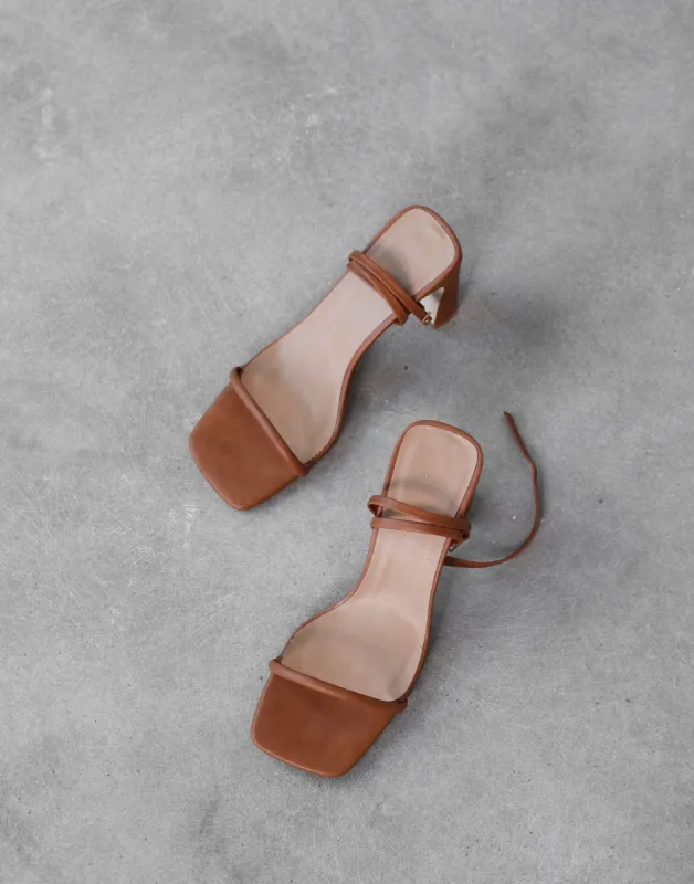 Baya Heels (Dark Tan) - By Billini sold by Charcoal Clothing