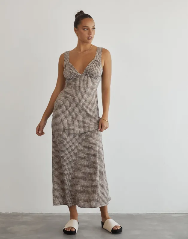 Piper Maxi Dress (Brown Print) sold by Charcoal Clothing