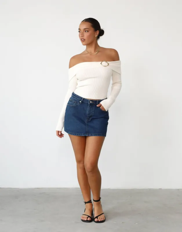 Caerynn Long Sleeve Top (Cream) sold by Charcoal Clothing