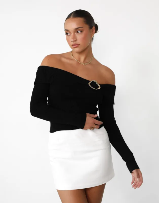 Caerynn Long Sleeve Top (Black) sold by Charcoal Clothing