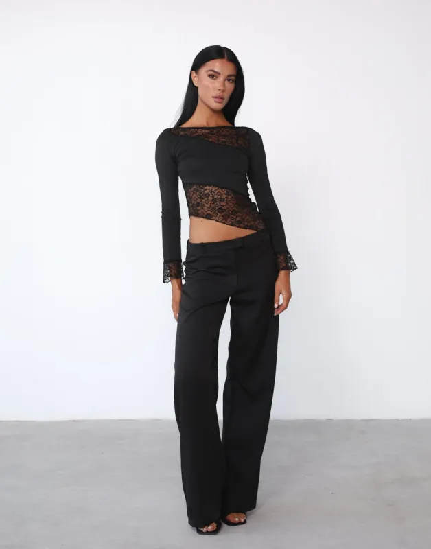 Ailee Long Sleeve Top (Black) sold by Charcoal Clothing