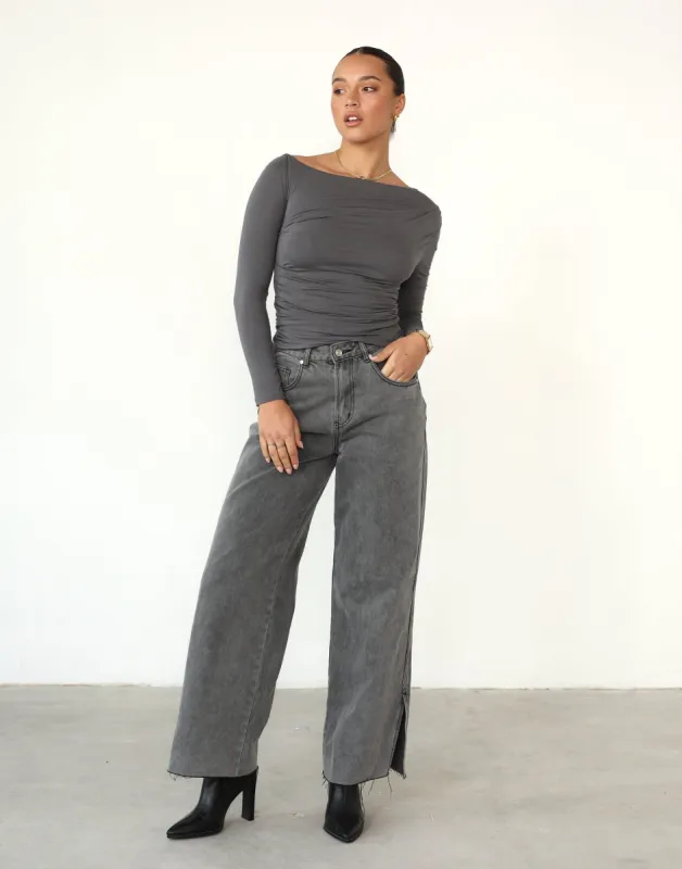 Nicole Long Sleeve Top (Charcoal) sold by Charcoal Clothing