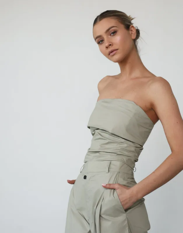 Smokeshow Strapless Top (Sage) - By Lioness sold by Charcoal Clothing