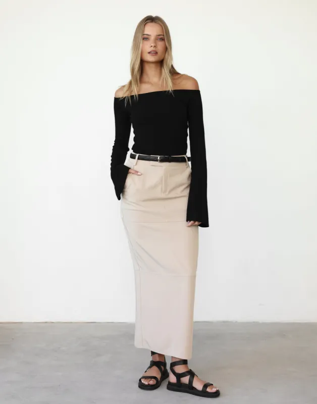 Luna Long Sleeve Knit Top (Black) sold by Charcoal Clothing