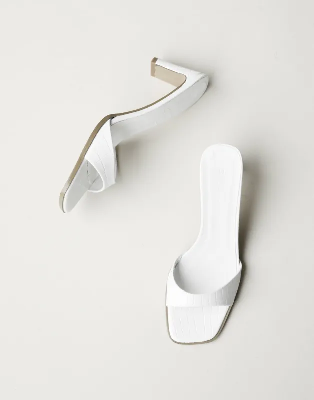 Karvan Heels (White Croc) - By Billini sold by Charcoal Clothing