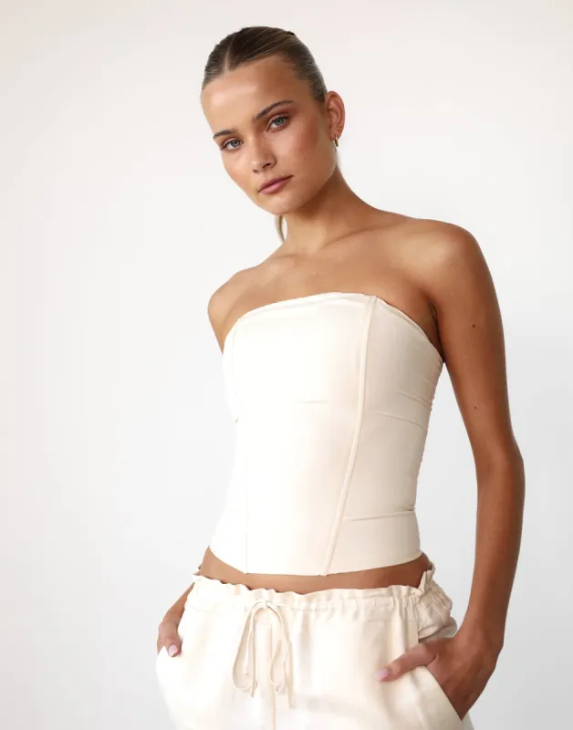 Catalonia Tube Top (Off White) - By Lioness sold by Charcoal Clothing