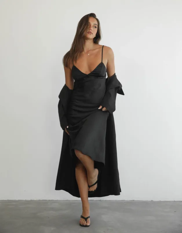 Romain Midi Dress (Black) sold by Charcoal Clothing