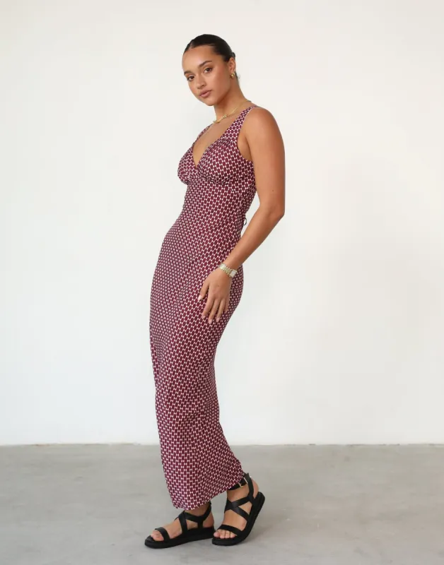 Piper Maxi Dress (Plum Print) sold by Charcoal Clothing