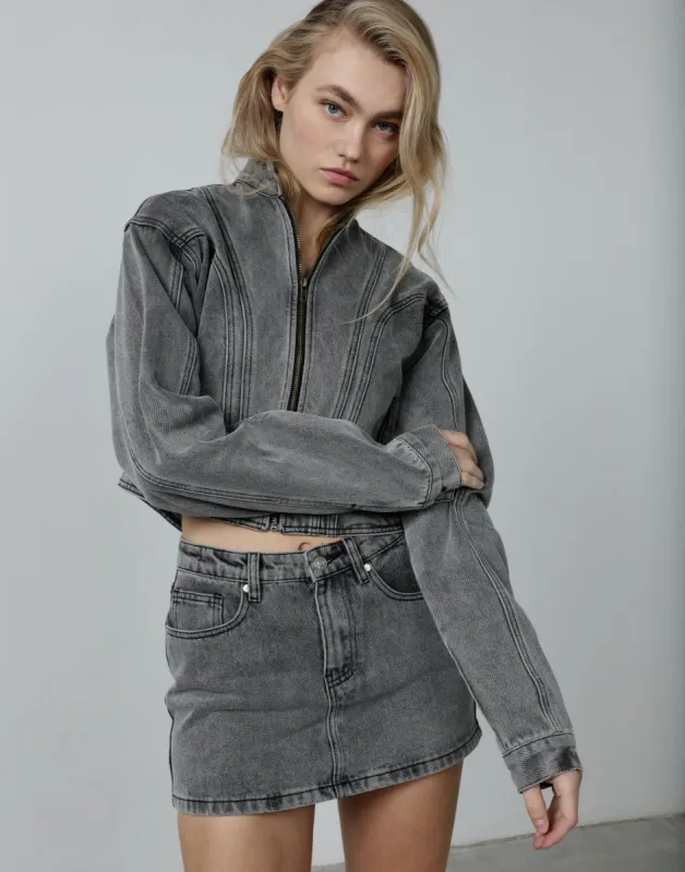 Chad Denim Jacket (Acid Wash) sold by Charcoal Clothing
