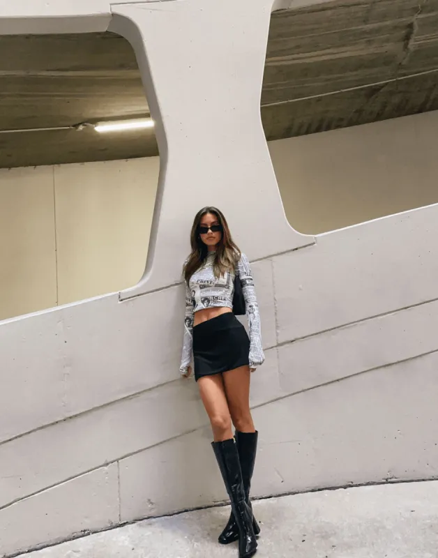 On The Scene Mesh Mini Skirt (Black) sold by Charcoal Clothing