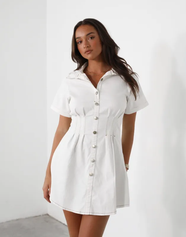 Bindi Mini Dress (White) sold by Charcoal Clothing