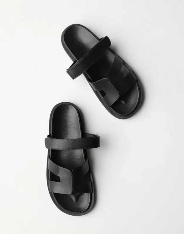 Theon Slides (Black) - By Billini sold by Charcoal Clothing