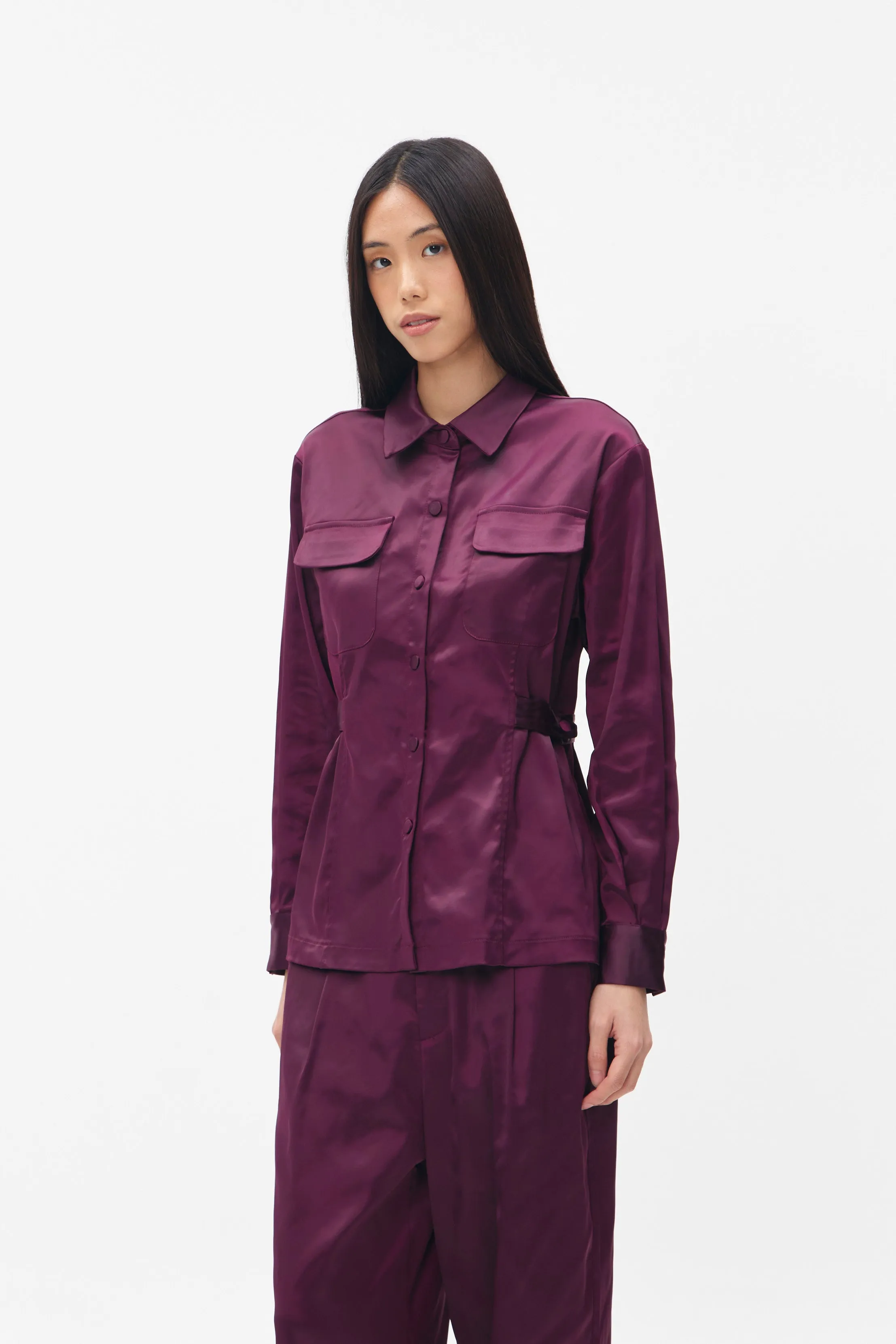 PHOEBE SHIRT MAROON sold by Callie Cotton product image thumbnail 3