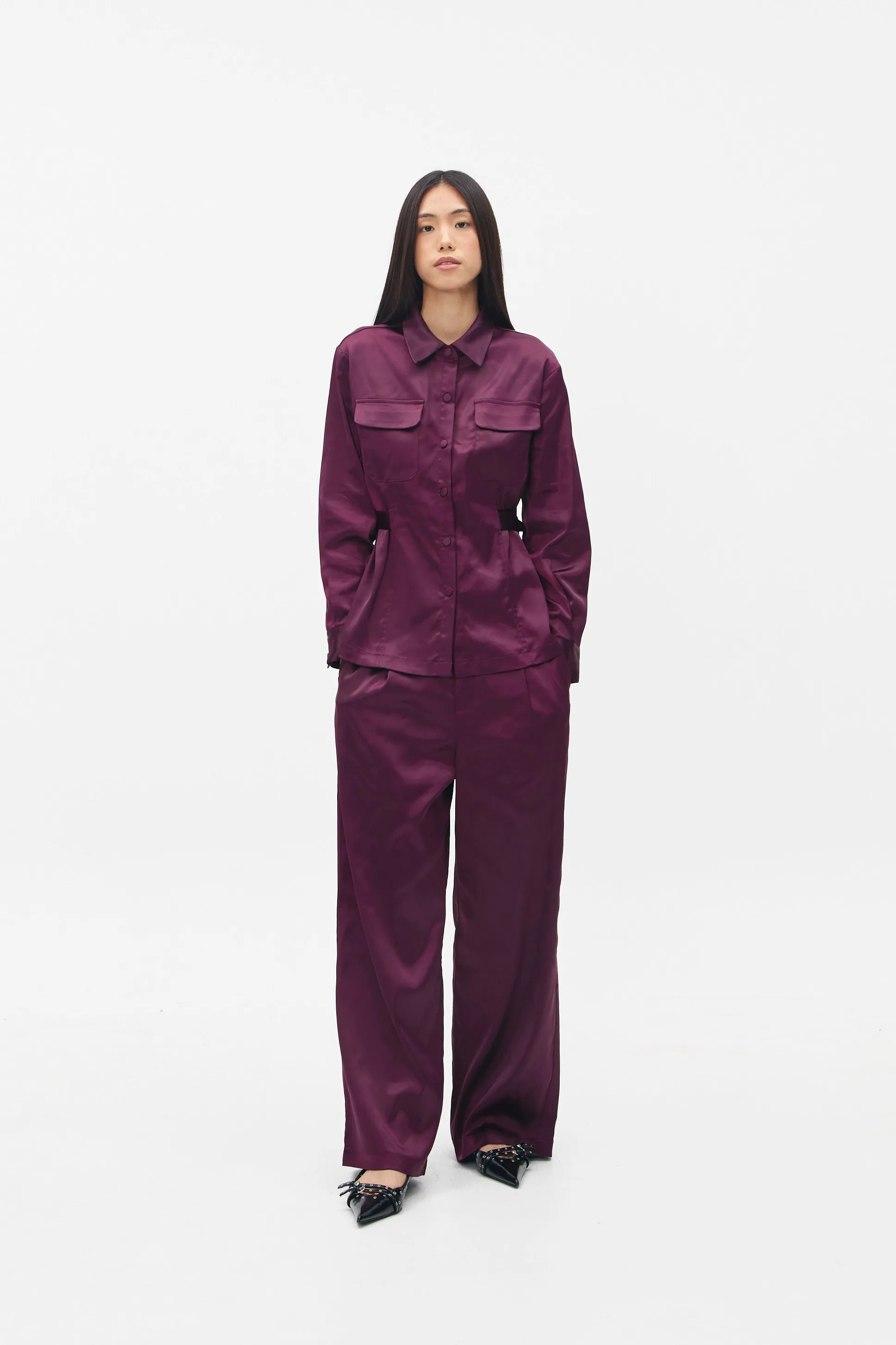 PHOEBE SHIRT MAROON sold by Callie Cotton product image thumbnail 2