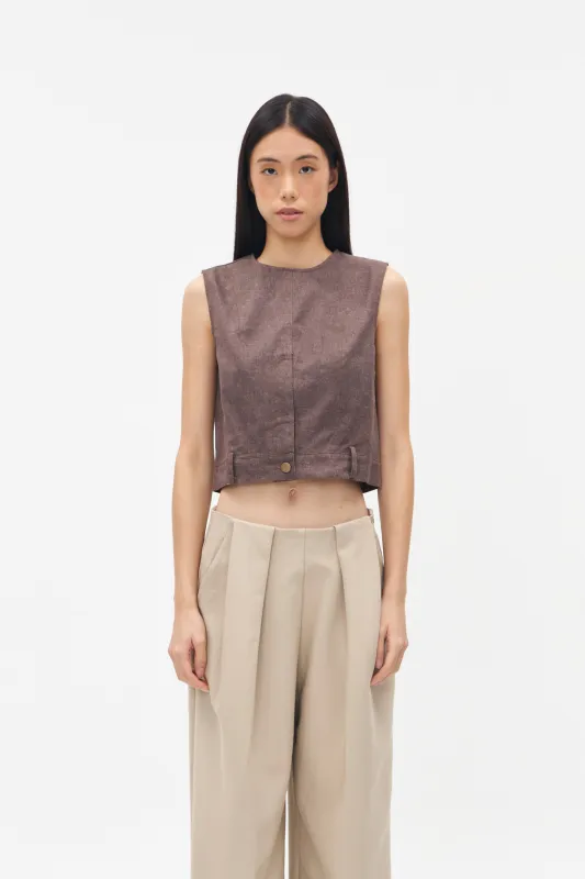 YVETTE VEST BROWN sold by Callie Cotton