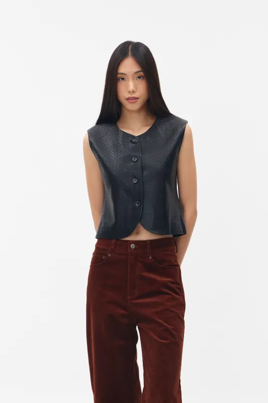 CECILY VEST BLACK made by Callie Cotton