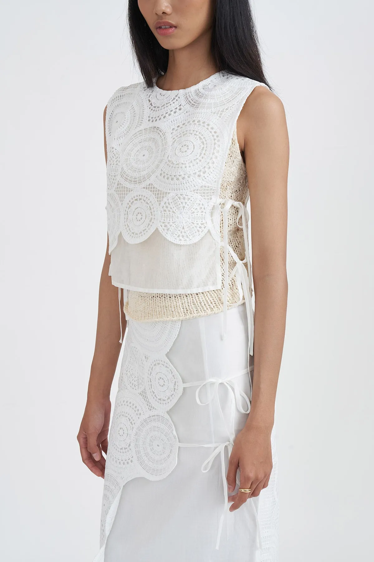 ROSETTE VEST WHITE sold by Callie Cotton product image thumbnail 3
