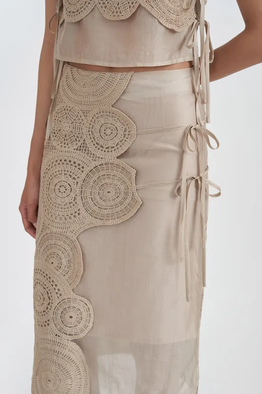 ROSETTE SKIRT BEIGE sold by Callie Cotton