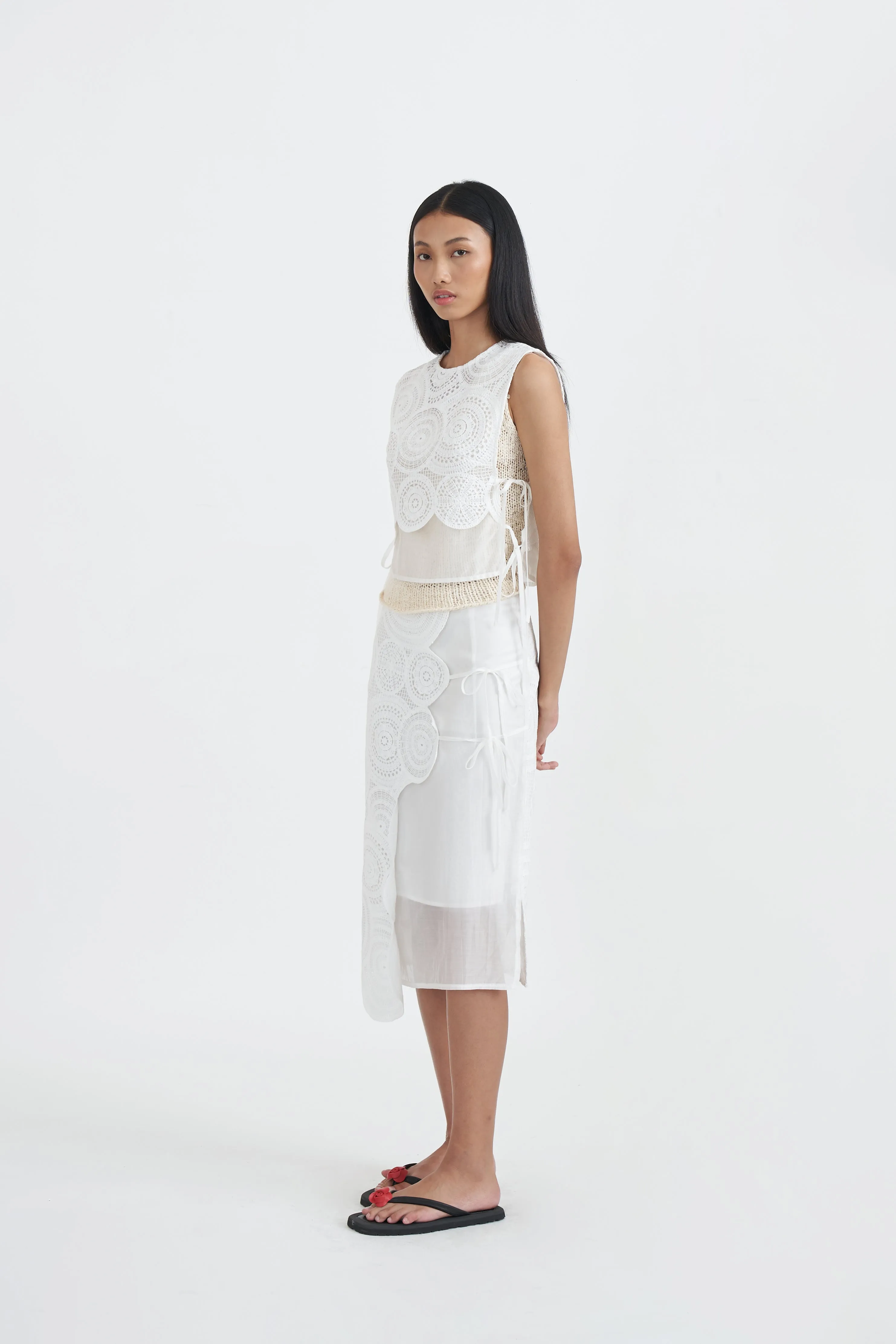 ROSETTE SKIRT WHITE sold by Callie Cotton product image thumbnail 2