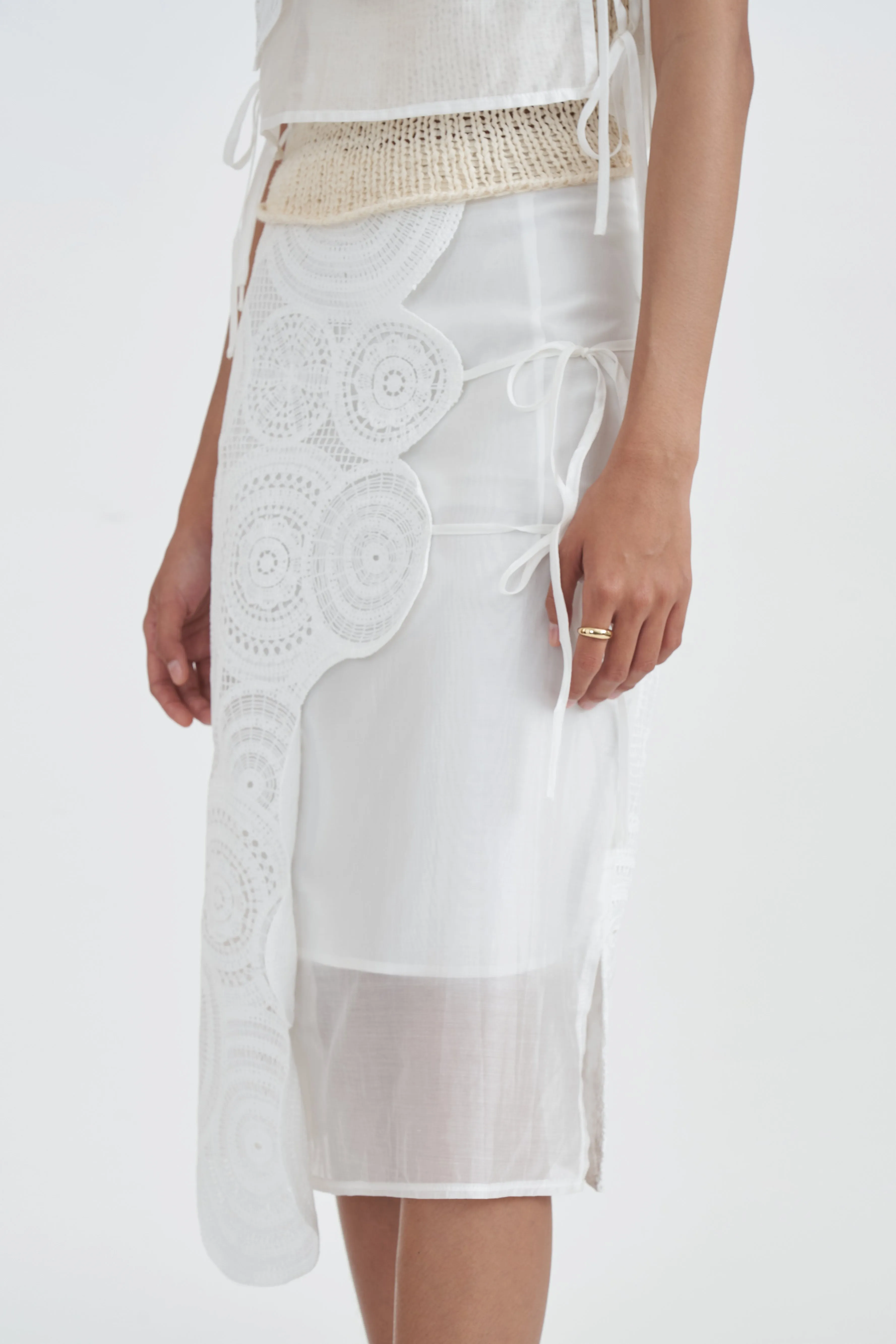 ROSETTE SKIRT WHITE sold by Callie Cotton