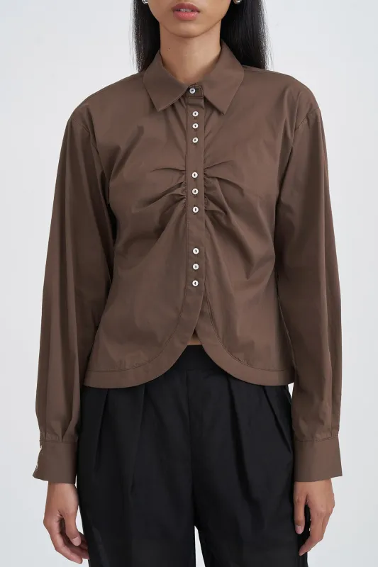 ARCADIA SHIRT BROWN sold by Callie Cotton