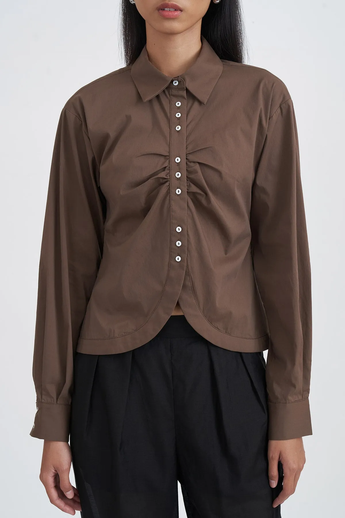 ARCADIA SHIRT BROWN sold by Callie Cotton