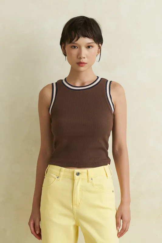 GLOW TANK BROWN made by Callie Cotton