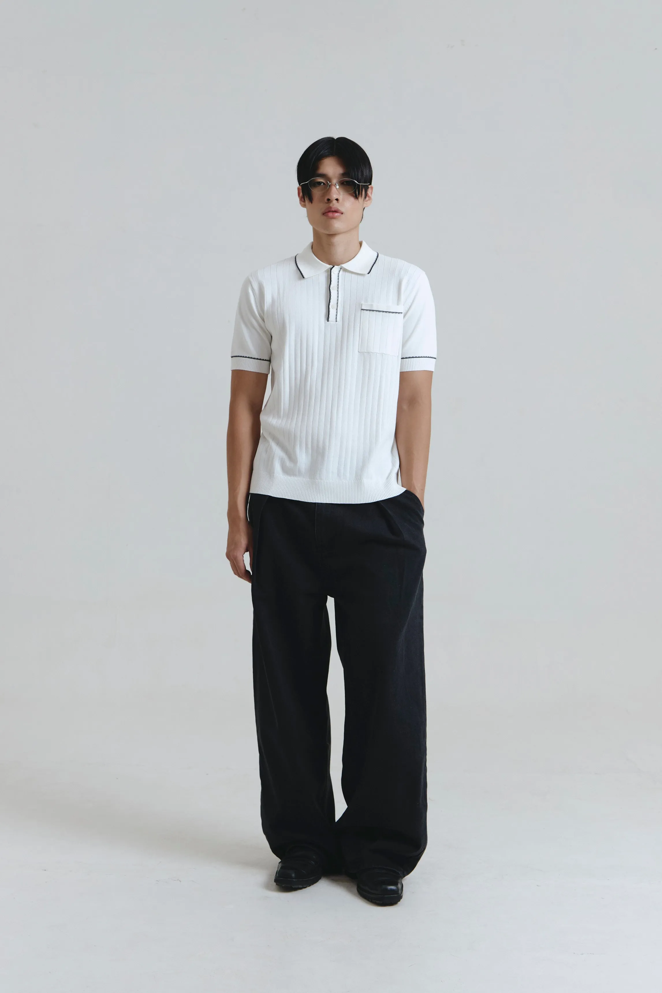 BAYONNE POLO SHIRT WHITE sold by Callie Cotton product image thumbnail 2