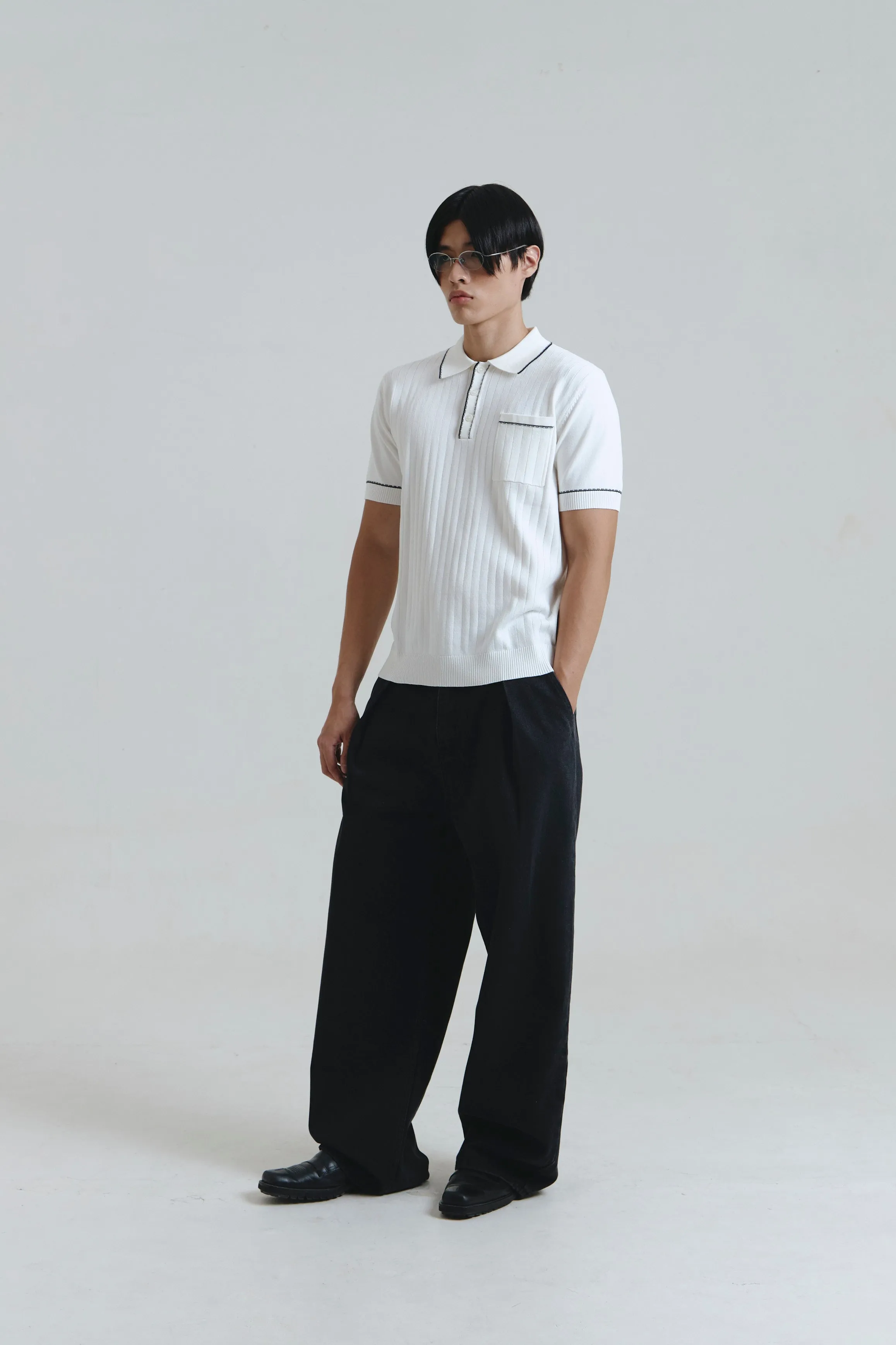 BAYONNE POLO SHIRT WHITE sold by Callie Cotton product image thumbnail 4