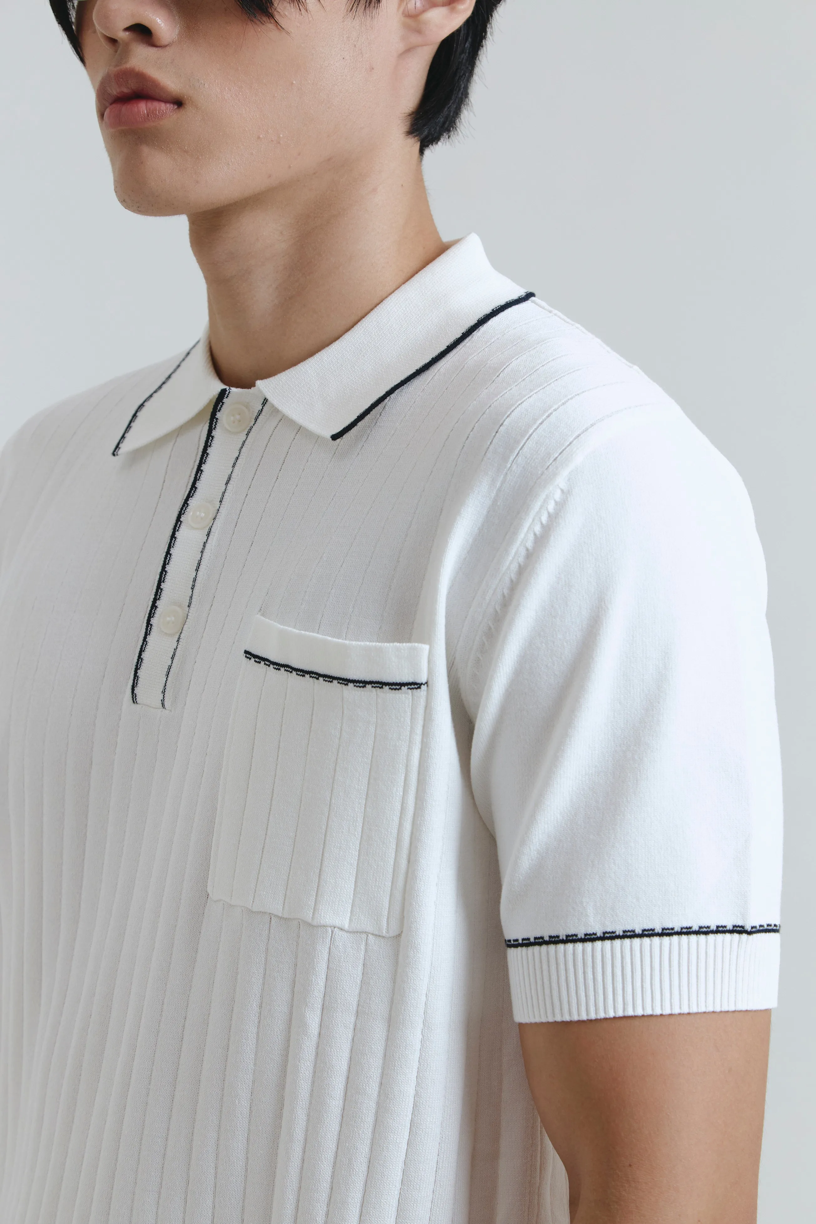 BAYONNE POLO SHIRT WHITE sold by Callie Cotton product image thumbnail 5